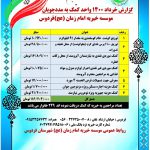 گزارش خرداد ماه سال ۱۴۰۰واحد کمک به مددجویان موسسه خیریه امام زمان (عج) فردوس