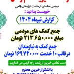 گزارش کمک به نیازمندان در تیر ماه سال ۱۴۰۴